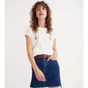 Madewell stretch denim step hem skirt